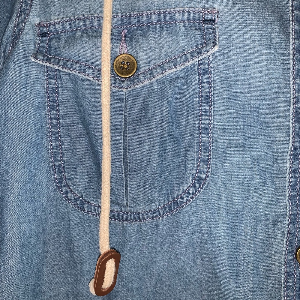 Anthropologie Hooded Chambray Jacket/Button Down - Picture 13 of 16